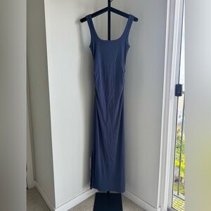 Melrose and Market Blue Sheath Maxi Dress Scoop Neck Sleeveless